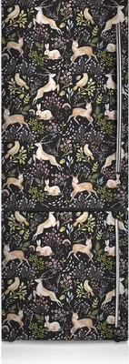 Produktbild von Kühlschrank Aufkleber Kühlschrankmagnete Dekoration Kühlschrankfolie 70x190 cm - Tierwald