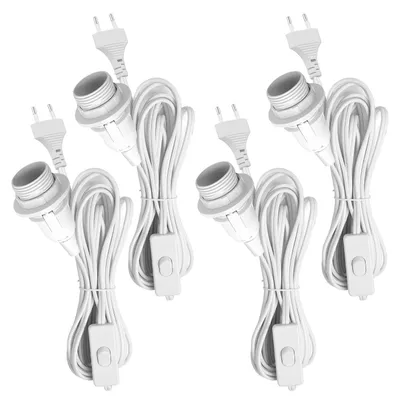 4x E14 Lampenfassung mit Schalter, 3,5 m Kabel, weiß, max. 60 W, 250 V