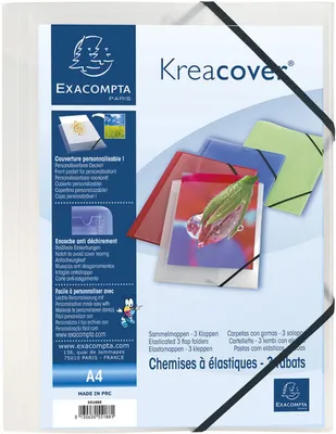 Zdjęcie produktu dla EXACOMPTA 55188E EXACOMPTA Eckspannermappe Kreacover, DIN A4, PP, transparent