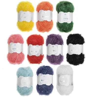 Creative Bubble Garn-Set, 10 Knäuel à 50 g, Regenbogen