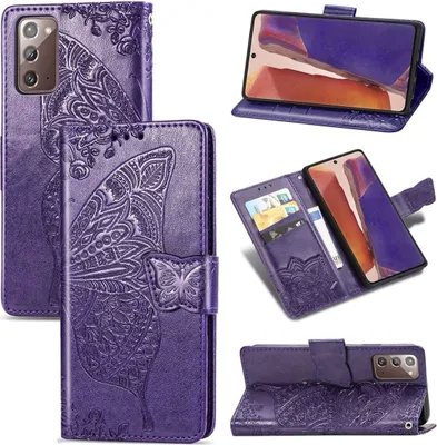 Produktbild von König Design Hülle kompatibel mit Samsung Galaxy Note 20 Kunstleder Handyhülle - Handy Case Violett