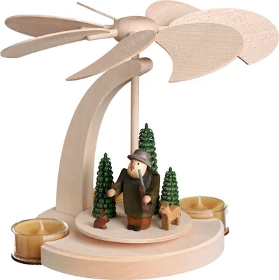 Produktbild von 1-stöckige Bogenpyramide Waldmotiv (18cm) von Seiffener Volkskunst