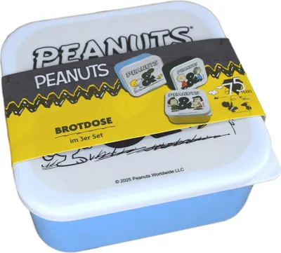 Produktbild von Brotdose 3er Set Peanuts Snoopy Motiv Lunchbox quadratisch