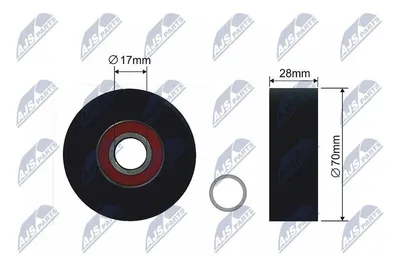 Produktbild von NTY Spannrolle Keilriemen RNK-BM-030 für BMW 5 Limousine (E39) 28mm 70mm