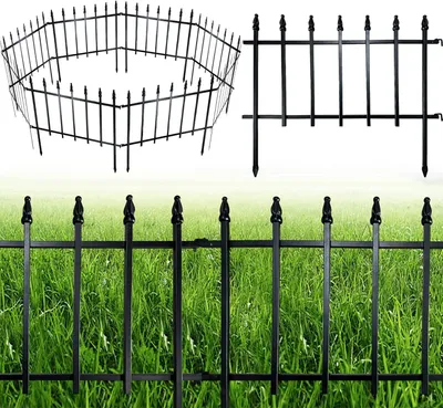 Immagine prodotto di Tuinomheining - Recinzione decorativa in metallo per giardino - Schermo per la privacy - 5 pannelli - Nero - 45,7 x 56 cm