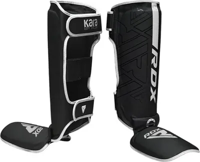 Image de RDX Sports Protège-tibias F6 Kara MMA - Noir mat - Blanc - Taille XL