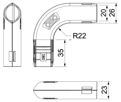 Zdjęcie produktu dla Obo Bettermann 2154054, Złącze narożne, Szary, 263 mm