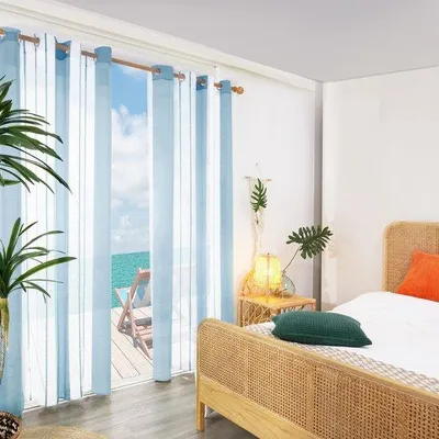Produktbild von Famanu Vitrage Hochwertiges Voile-Gardine – Transparent, 2 Stück