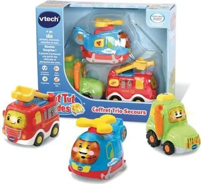 Immagine prodotto di Set Trio Secours - VTECH - Tut Tut Bolidi - Camion dei pompieri, trattore ed elicottero - Da 1 a 5 anni