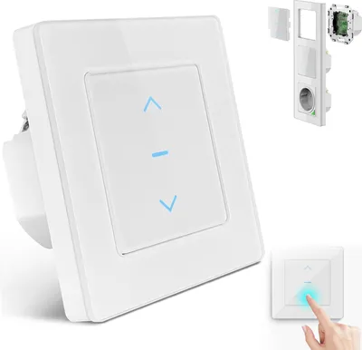 Produktbild von MODFU Wandschalter, Intelligenter WiFi Vorhangschalter, Smart Home Automation, Tuya kompatibel, Fernsteuerung für Rollläden & Jalousien, Timerfunktion, Weiß
