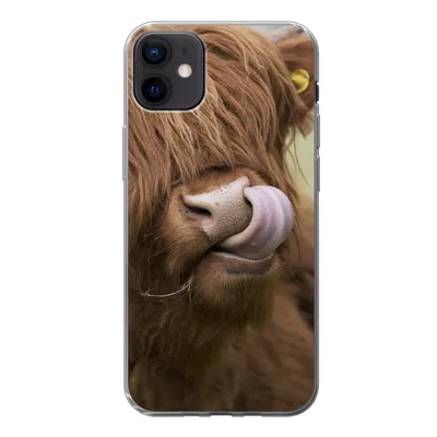 Produktbild von MuchoWow® Handyhülle Schutzhülle Hülle für iPhone 12 mini Schottischer Highlander - Braun - Tiere Silikon Softcase Handy Hülle - Bild
