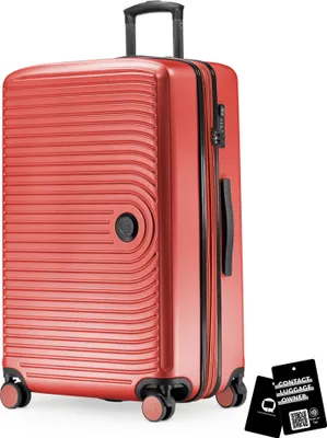 Produktbild von Hauptstadtkoffer - Großer Koffer + digitaler Kofferanhänger, Reisekoffer XL Erweiterung, Hardcase Rollkoffer 4 Rollen Aufgabegepäck 130L TSA-Schloss,Korall