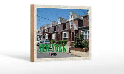 Produktbild von Holzschild Reise 18x12 cm New York USA Queens Stadtbezirk