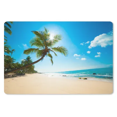 Produktbild von MuchoWow® Schreibtischunterlage Strand - Meer - Sonne - Palme 60x40 cm - XXL Mauspad - Großes Mauspad