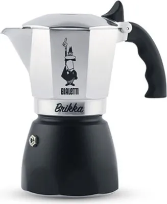 Produktbild von Bialetti Brikka Mokka-Kanne 0,1 l Schwarz, Edelstahl