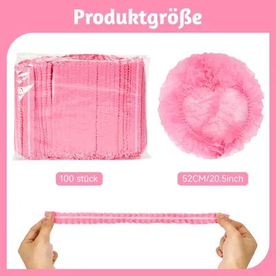 Produktbild von Einweg-Haarnetze, 100 Stück, 52 cm, latexfreies, atmungsaktives Vlies, für Hygiene
