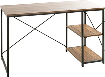Produktbild von HAKU Schreibtisch eiche, schwarz - Metall, Spanplatte, B/H/T: 120x74x60 cm