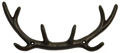 Garderobe-Hirschgeweih-Gusseisen-Braun