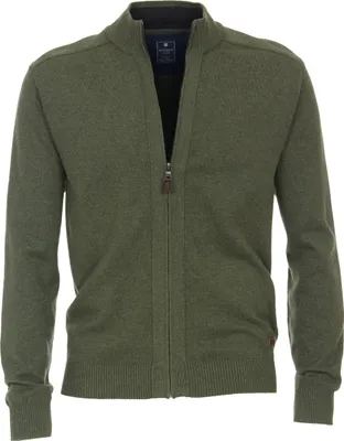 Produktbild von REDMOND Übergrößen Strickjacke ohne Taschen Dunkelgrün 2XL Regular Fit