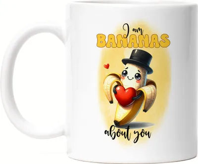 Produktbild von I Am Bananas About You Banane Liebe Spruch Tasse Weiß