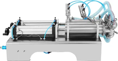 Zdjęcie produktu dla SucceBuy 100-1000 ml pneumatyczna maszyna do napełniania płynów z podwójnymi dyszami, napełniacz butelek do soków i płynów