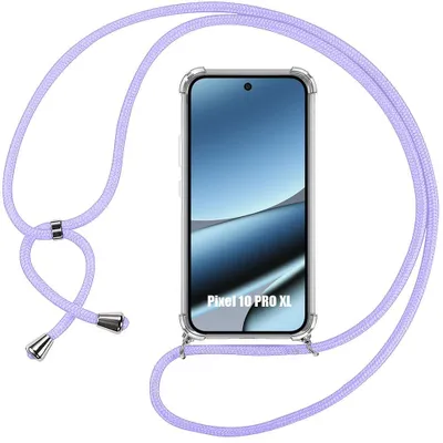 Image de Coque pour Google Pixel 10 Pro XL, Antichoc Protection Renforcée Transparente avec Cordon Violet