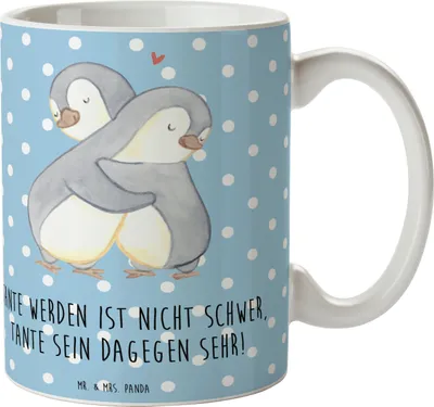 Produktbild von Mr. & Mrs. Panda haferl Tolle Tante - Blau Pastell - Geschenk, Nichte, Geschenke für Tanten, Jubiläen, Freude, Familienmitglieder, Trinkbecher, Tasse, Neffe, Handarbeit