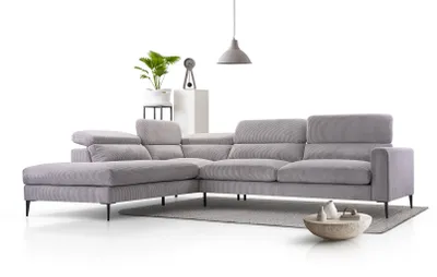 Produktbild von AX LIVING Ecksofa grau Jolandi Couch L Form XXL Ecksofa 300 cm breit L