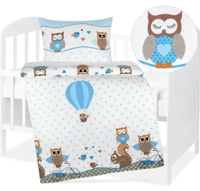 Image de Couvre-lit en coton pour enfant - 90x135 cm. 45x60 - bleu