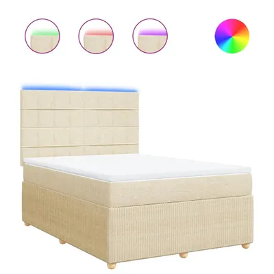 Produktbild von Boxspringbett mit Matratze Creme 160x200 cm Stoff