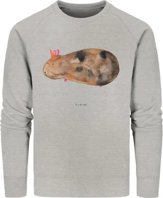 Produktbild von Mr. & Mrs. Panda Baumwoll Sweatshirt Einhorn Meerschweinchen Größe XL - Heather Grey - Geschenk, Pullover, Meerhörnchen, Einhörner, Pulli, Meerschwein, Unicorn, Bio