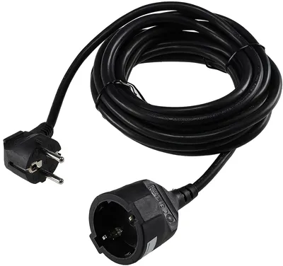 Produktbild von ChiliTec 18853 Schutzkontakt-Verlängerung, 5m, schwarz H05VV-F3G 1,5mm² 16A/250V