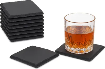 Produktbild von Schiefer Untersetzer 8er Set –  Quadr. 10x10 cm