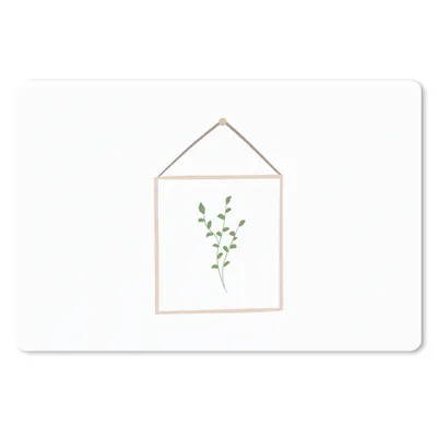Produktbild von MuchoWow® Mauspad Mousepad Blatt - Natürlich - Rahmen - Weiß 27x18 cm - Mousepads - Maus Mat - Pad - Mausunterlage - Büroartikel - Desk Matten
