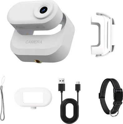 Produktbild von ZELURXX Kompakte 1080P Mini Action Kamera mit LCD, Outdoor Sport Kamera, Haustier Kamera, Fahrrad, tragbar, Bewegungskamera, Weiß, 64GB