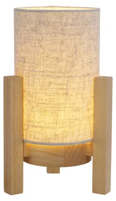 Produktbild von Tischleuchten - Akkutischleuchte "MADITA" H: 25cm leinen/natur, Tischlampe im Scandi Style, aus Holz und Textil in natur, 25 cm hoch, Ø 16,2 cm, inkl. LED – dimmbar – Akkubetrieb – Akku- und Netzbetrieb – Berührungssensor – USB Typ C