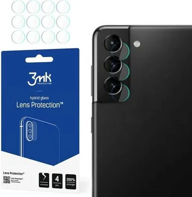 Obrázok produktu pre [ Balenie 4 kusov ] 3MK FlexibleGlass Lens kompatibilný so Samsung Galaxy S21 (G991F) Hybrid Glass Camera Glass Lens Protective Glass Camera