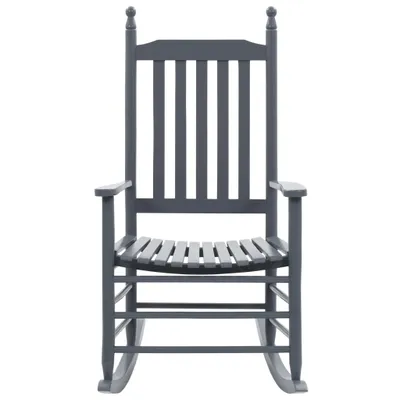 Image de vidaXL Chaise à bascule avec assise incurvée Gris Bois de peuplier