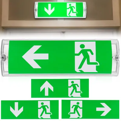Image de Éclairage de secours à LED, éclairage des chemins de fuite, panneau de sortie de secours incl