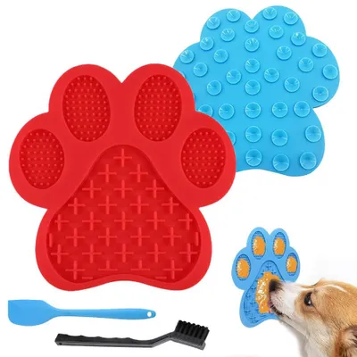 Leckmatte für Hunde & Katzen, 2 Stück, mit Saugnapf, Silikon