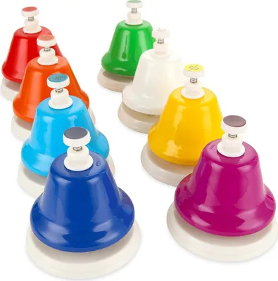Produktbild von Bell, 8-Ton Tischglocken Set,farbcodierte Musikglocken für Kinder & Unterricht