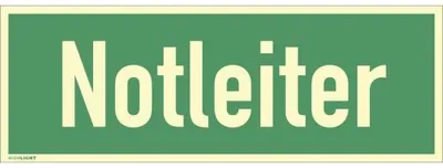 Produktbild von Dreifke® Schild Notleiter, Kunststoff, langnachleuchtend, 160-mcd, 297x105 mm
