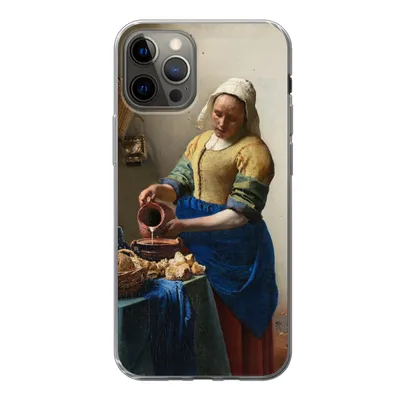 Produktbild von MuchoWow® Handyhülle Schutzhülle Hülle für iPhone 13 Pro Das Milchmädchen - Johannes Vermeer Silikon Softcase Handy Hülle - Handy-Tasche