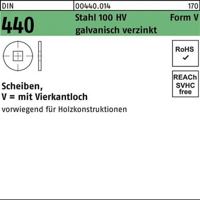 Produktbild von Reyher  Scheiben DIN 440 Stahl V 22 galv. vz (50 Stück)