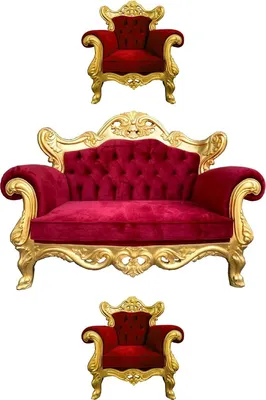 Produktbild von Casa Padrino Luxus Barock Wohnzimmer Set Bordeauxrot / Gold - 1 Barock Sofa & 2 Barock Sessel - Wohnzimmer Möbel im Barockstil - Edel & Prunkvoll