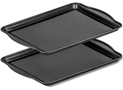 Backblech 38x25 cm antihaftbeschichtet, 2er-Set, ofenfest, robust