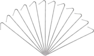 Obrázek produktu pro Stanové kolíky, 12 kusů, hliníkové, 18 cm, pro tvrdý terén a kempování, ideální pro stany, sítě a plachty