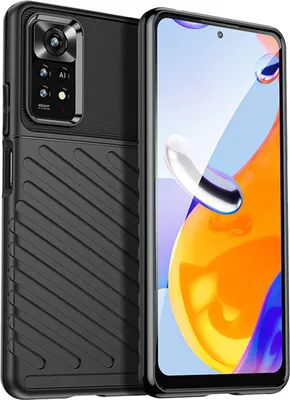 Produktbild von Conie Schutzhülle für Xiaomi Redmi Note 11 Pro / Pro 5G Tasche Silikon Case Muster Cover Bumper TPU Hülle in Schwarz