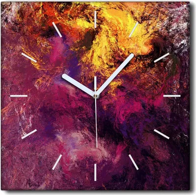 Produktbild von Coloray Uhr auf Leinwand 30x30 cm Wand Uhr Dekoration Wohnzimmer Segeltuch weiße Zeiger -Abstraktionswolken