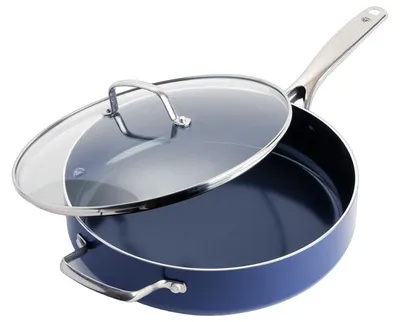 Produktbild von Blue Diamond CC002394-001 Sauteuse inkl. Deckel, Aluminium, 28 cm Durchmesser, Induktionsherd-geeignet, Antihaftbeschichtung